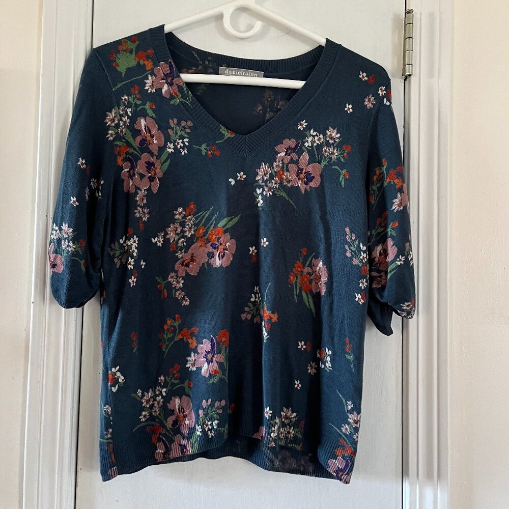 Daniel Rainn Short Sleeve V Neck Sweater